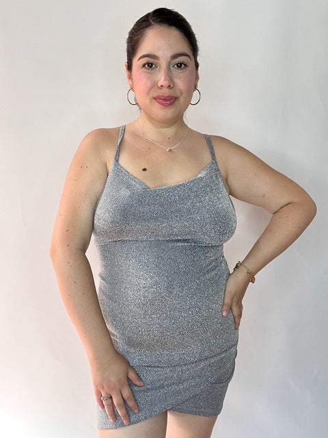 Vestido Mariposa Plateado