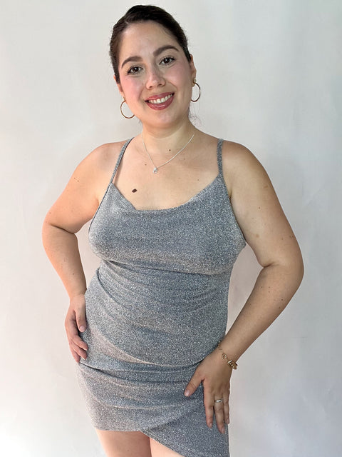 Vestido Mariposa Plateado
