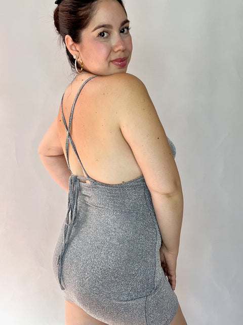 Vestido Mariposa Plateado
