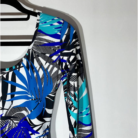 Body Doble Escote Redondo Manga Larga Mix Azul
