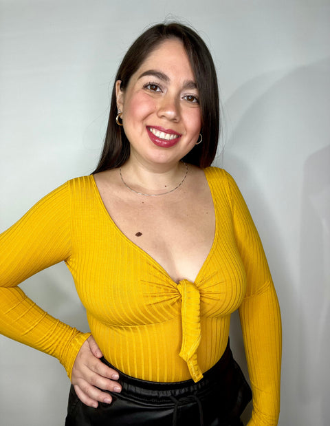 Body Moño Mostaza