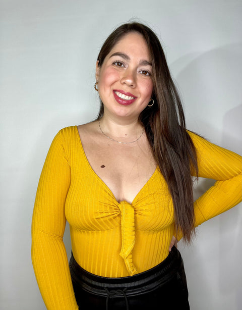 Body Moño Mostaza