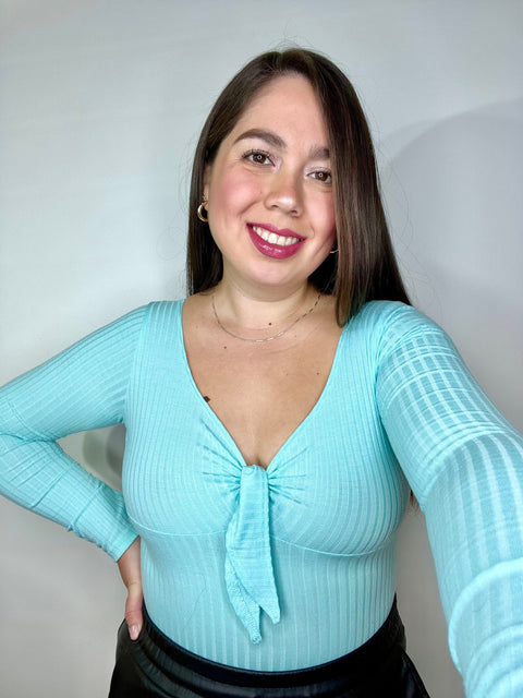 Body Moño Verde Agua