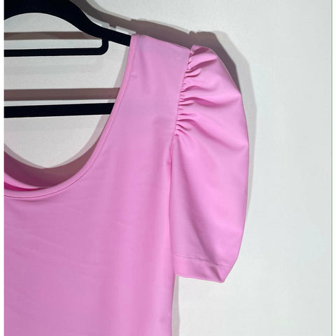 Body Escote U Manga Corta Princesa Rosado
