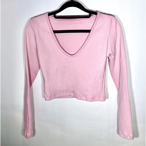 Crop Top Escote U Manga Larga