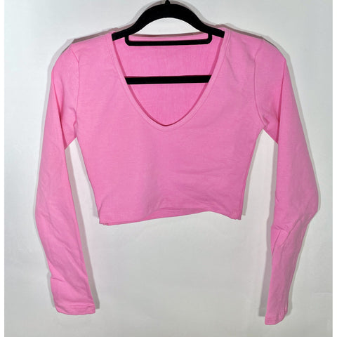 Crop Top Escote U Manga Larga