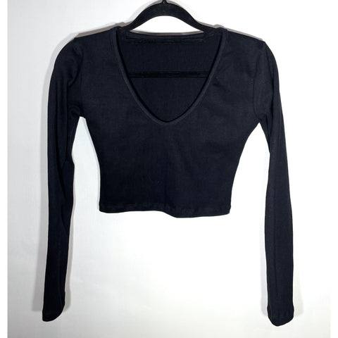 Crop Top Escote U Manga Larga
