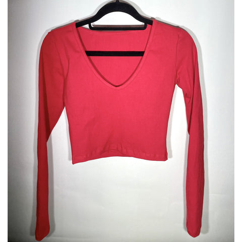 Crop Top Escote U Manga Larga
